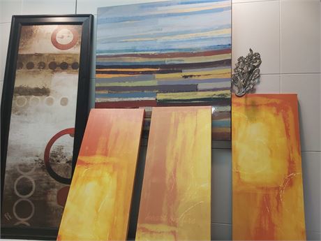 Contemporary Abstract Wall Art Set 7BW