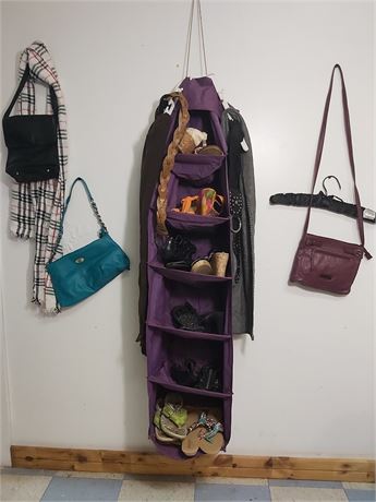 Purple 6-Shelf Hanging Closet Organizer & Accessory Set 20