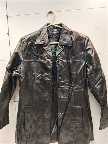 Vintage Danier Black Leather Coat Genuine Leather | Mid-Length Trench Style OA