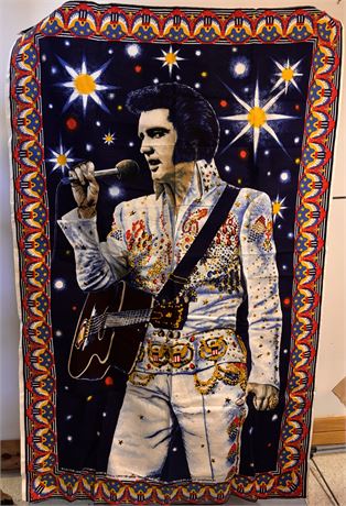 Vintage 1985 Elvis Presley "Starry Night" Wall Tapestry 2FR