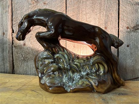 Vintage MCM "Crystal by Breslow" Leaping Horse TV Lamp FC