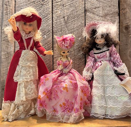 (3) Vintage Collectible Costume Dolls 2