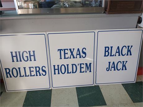 Set of 3 Casino Gaming Signs 1