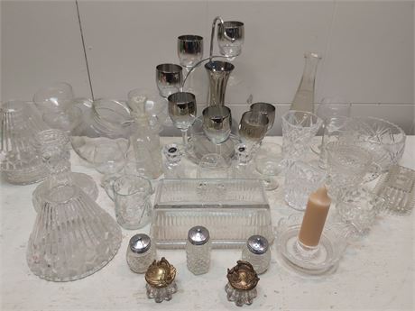 Vintage Crystal and Silver-Tone Glassware Collection 10