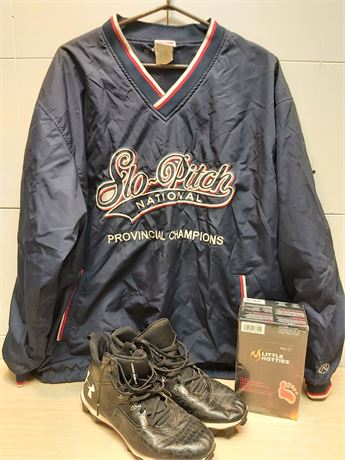​Slo-Pitch National Provincial Champions Windbreaker, Under Armour Cleats 11