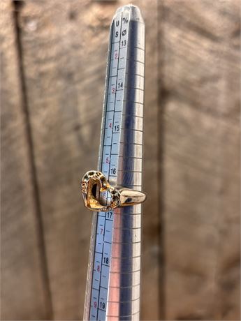 Vintage 18K HGE Gold Electroplated Statement Cocktail Ring – 6g DC
