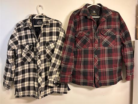 BC Clothing & Forcefield Quilted Flannel Shirt Jackets Men’s Medium Set of 2 7BW