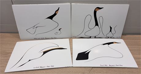 Set of 4 Benjamin Chee Chee Minimalist "Goose" Prints – Framed/Mounted
