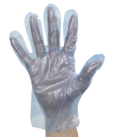 Case of FoodHandler QuickFit Blue Poly Gloves - HDPE - Food Safe 20