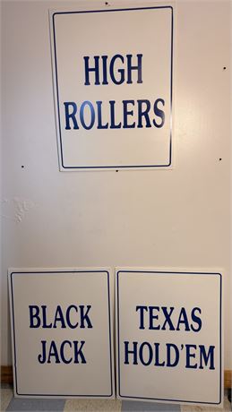 Set of 3 Casino Gaming Signs 18