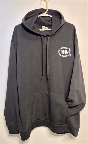 Official NHL Montreal Canadiens Hoodie - Black Pullover with White "CH" Logo OA