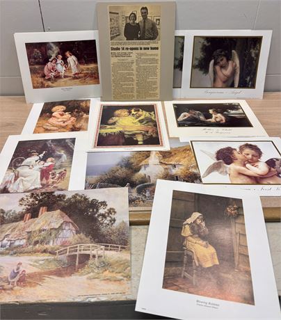 Collection of Fine Art Prints: Bouguereau, Wilson, Elsley & Studio 14 EphemeraFS