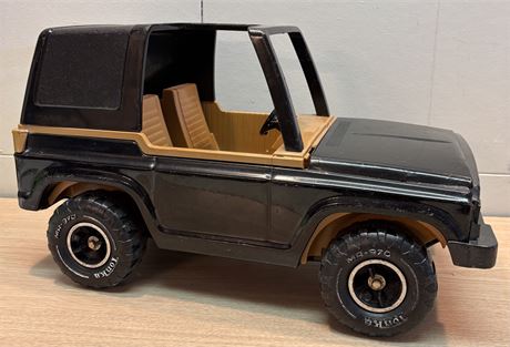 Vintage 1970s Tonka Pressed Steel Ford Bronco 4x4 - Black/Tan - MR-970 Tires 19