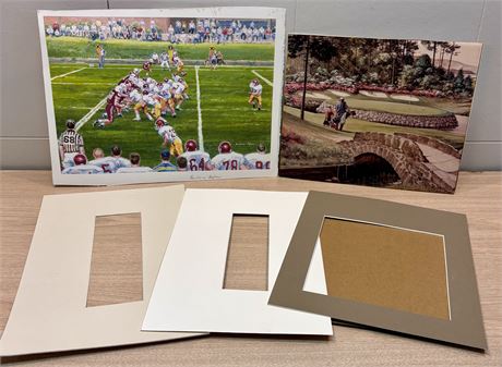 Vintage Sports Art Bundle: Barbara Safran Football & D.R. Laird Golf Prints FS