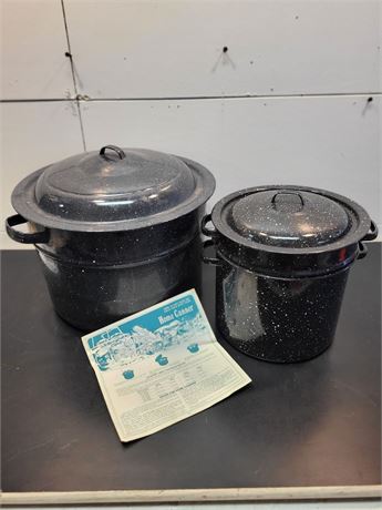 Enamelware Home Canner and Stock Pot Set 20