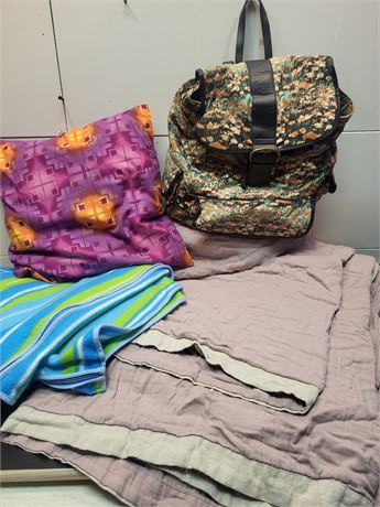 Textiles and Travel Collection: Linens, Pillows, and Backpack 12