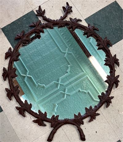 Vintage "Black Forest" Style Ornate Oval Wall Mirror – Chicago Estate
