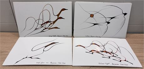Collection of 4 Iconic Bird Prints by Benjamin Chee Chee (Ojibwe, 1944–1977)FS