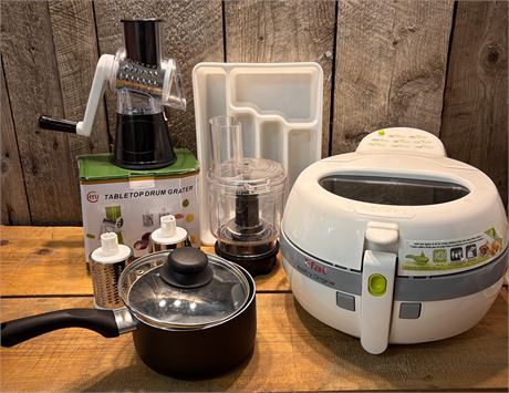 Ultimate Kitchen Prep Bundle – T-Fal ActiFry, Drum Grater, & Essentials 5