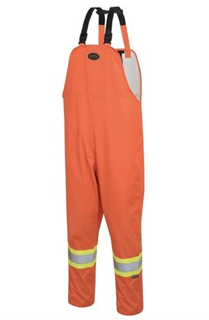 Pioneer 5627 Waterproof Safety Bib Pants - Hi-Vis Orange
