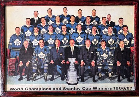 Vintage Framed 1966-67 Toronto Maple Leafs Stanley Cup Champions Team Photo 2