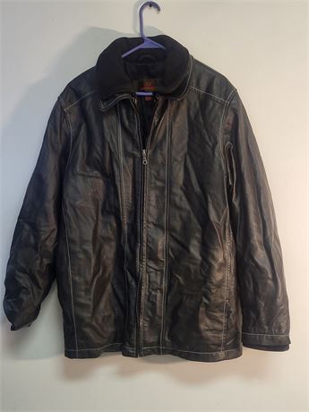Danier Men's Black Leather Jacket - Size Large 3
