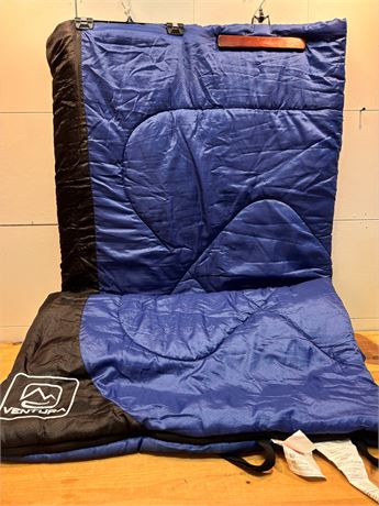 Ventura Blue Plaid Rectangular Camping Sleeping Bag - 75" x 33"