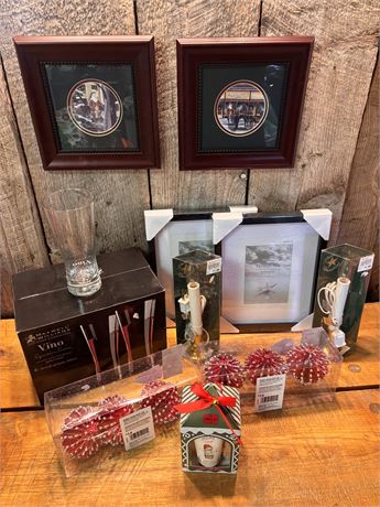 Holiday Decor & Home Entertainment: Festive Framed Art, Candle Lights, Glass