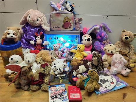 Collection of Plush Toys, Games, and Novelties