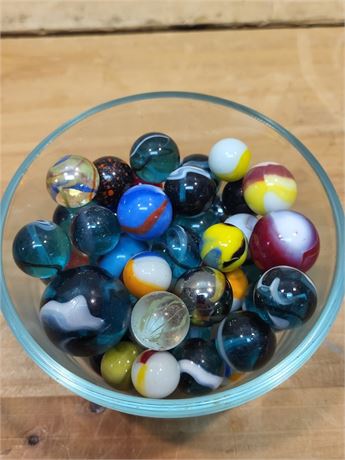 Vintage Glass Marble Collection with Various Styles and Sizes 8