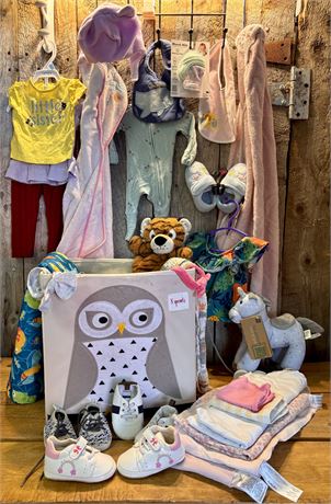 Bulk Infant & Toddler Set: 3 Sprouts Storage Bin, Carter’s Apparel, Shoes