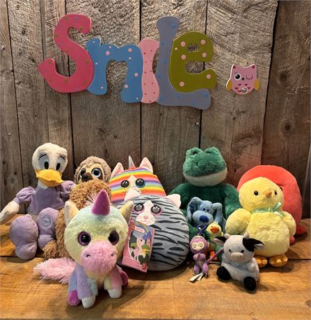 Vibrant Kids' Room Decor & Plush Stuffed Animal Toy Collection