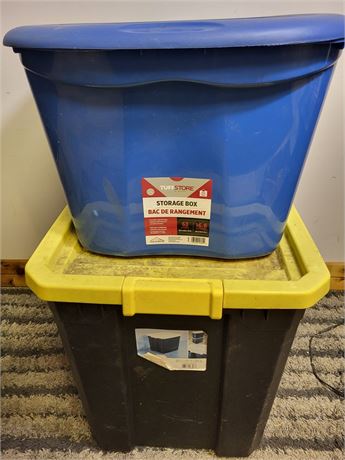 ​Heavy Duty Storage Bin Set – 63L TuffStore & 102L Large Black/Yellow Tote 8