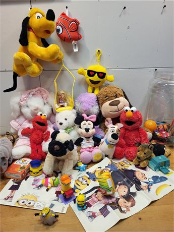 Mixed Children's Toy Collection - Disney, Sesame Street, Minions & Plush