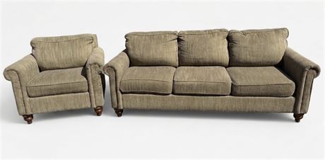 Genuine La-Z-Boy 2-Piece Sofa and Armchair Set – Herringbone Fabric P