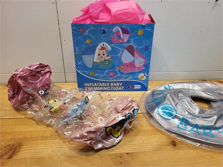 Inflatable Baby Pool Floats and Swim Ring Bundle