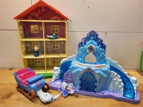 Disney Frozen Ice Palace & Multi-Level Dollhouse Playset Collection