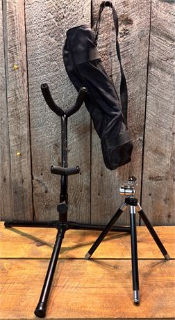 Vintage Kalimar P8 Table Tripod with Case & Adjustable Instrument Stand