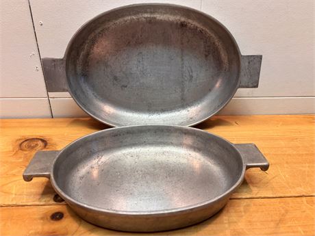 Vintage Dansk Gourmet Designs Oval Cast Aluminum Pans - Pair
