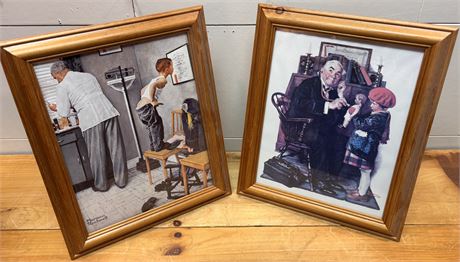 Pair of Framed Norman Rockwell Medical Art Prints