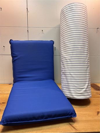 IKEA Dunvik Striped Bolster Pillow & Adjustable Folding Floor Lounge Chair Set