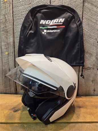 ​Nolan N40 White Open-Face Motorcycle Helmet - Size Large (L) with Storage Bag