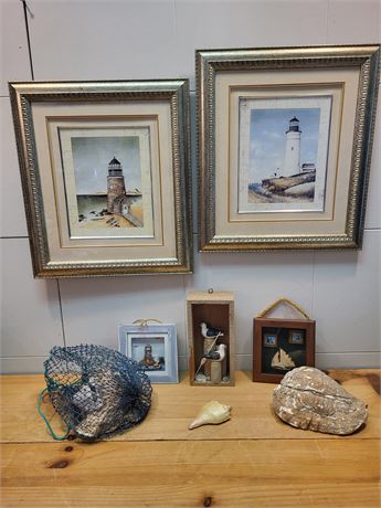 Nautical & Lighthouse Decor Collection with Shells