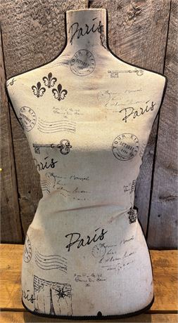 Decorative Paris-Themed Fabric Dress Form Mannequin Torso