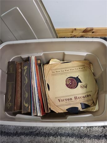 Vintage Vinyl LP Collection & Antique 78 RPM Record Includes Johnny Cash